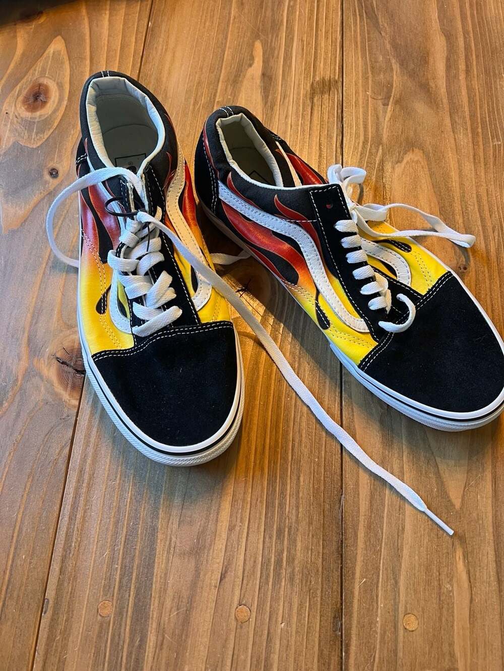 Vans Old Skool Flame Print Sneakers Mens 9.5